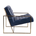 Fina moldura de aço inoxidável adornada Lounge Chair